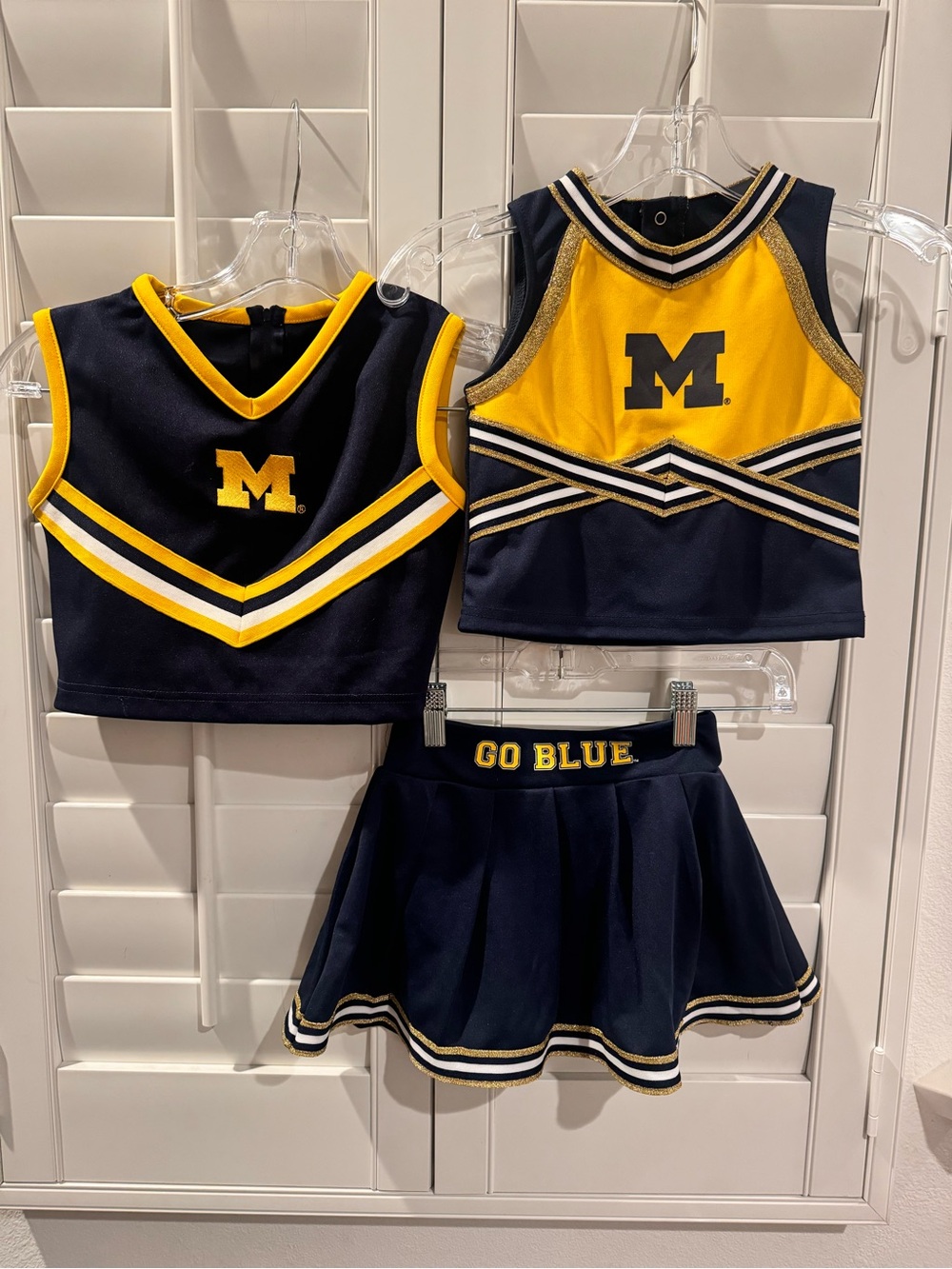 Girls Navy & Yellow Collegiate Cheer Matching Tank Top and Skirt Set